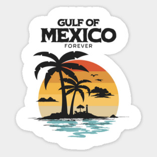 Gulf of Mexico Forever | Vintage Sunset Beach Design Sticker