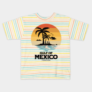 Gulf of Mexico Forever | Vintage Sunset Beach Design Kids T-Shirt