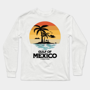 Gulf of Mexico Forever | Vintage Sunset Beach Design Long Sleeve T-Shirt