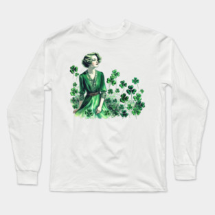 Vintage Shamrock St. Patrick's Day Woman Long Sleeve T-Shirt