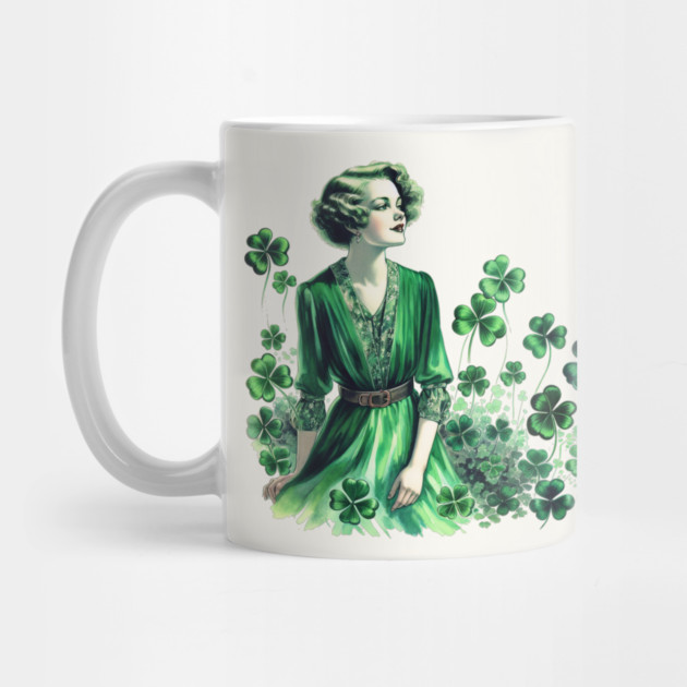 Vintage Shamrock St. Patrick's Day Woman by HolidayBug