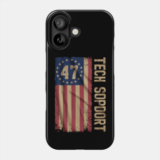 Funny Tech Support 47th US American Flag for Men Women Phone Case