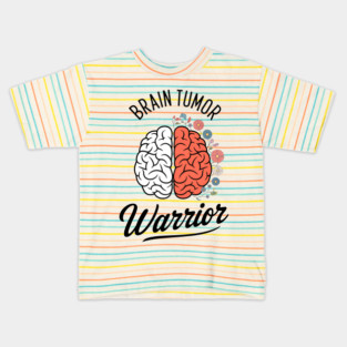 Brain Tumor Warrior Brain Tumor Awareness Brain Cancer Kids T-Shirt
