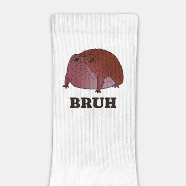 Big ugly warty toad says "Bruh" funny design by Luxinda