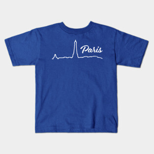 Paris Minimalist Line Art Cityscape Kids T-Shirt