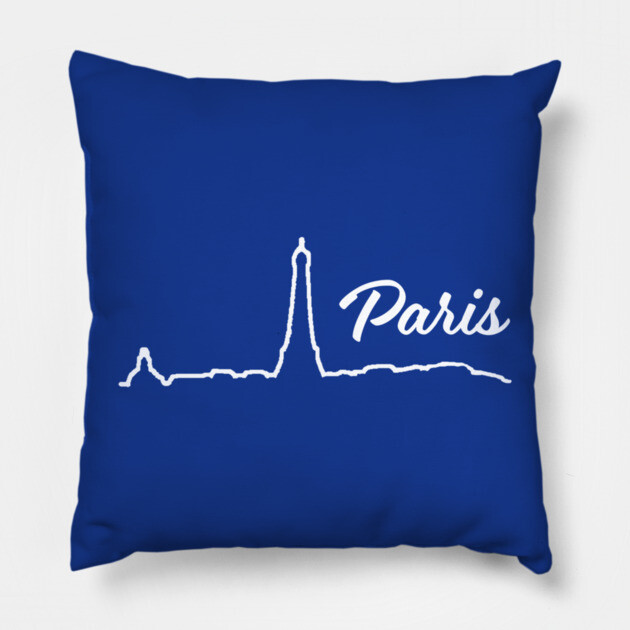 Paris Minimalist Line Art Cityscape Pillow by DonWillisJrArt