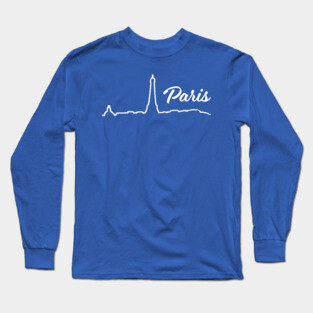 Paris Minimalist Line Art Cityscape Long Sleeve T-Shirt