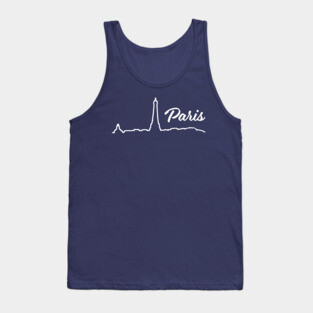 Paris Minimalist Line Art Cityscape Tank Top