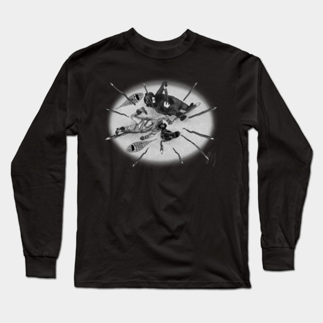 Hundreds of Beavers: The Spike Pit Long Sleeve T-Shirt by 51Deesigns