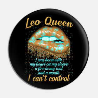 Leo Queen Zodiac Sign Graphic Art Jul Aug Birthday Pin