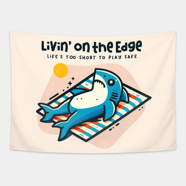 LIVIN' ON THE EDGE Tapestry by Fabrik