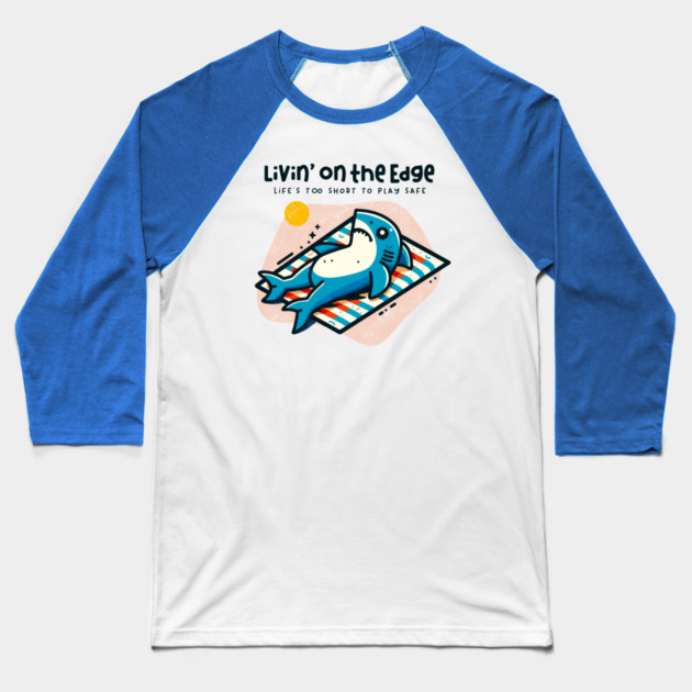 LIVIN' ON THE EDGE Baseball T-Shirt by Fabrik