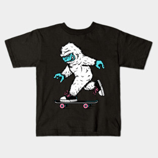 Skateboarding Yeti Kids T-Shirt