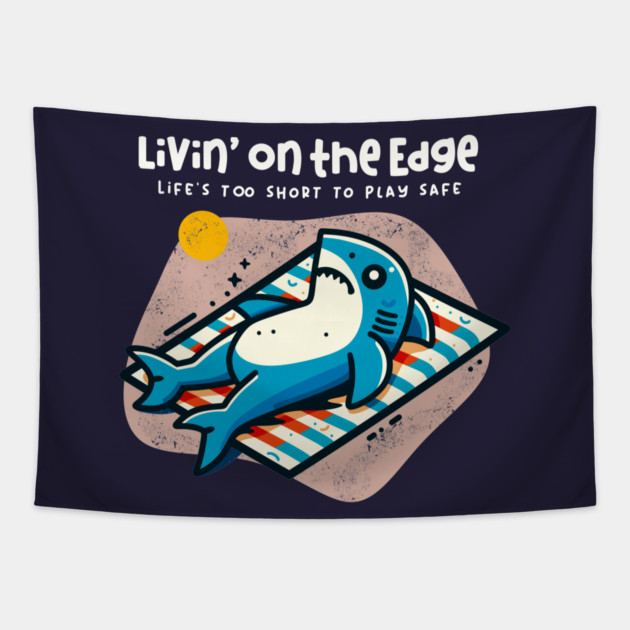 LIVIN' ON THE EDGE Tapestry by Fabrik