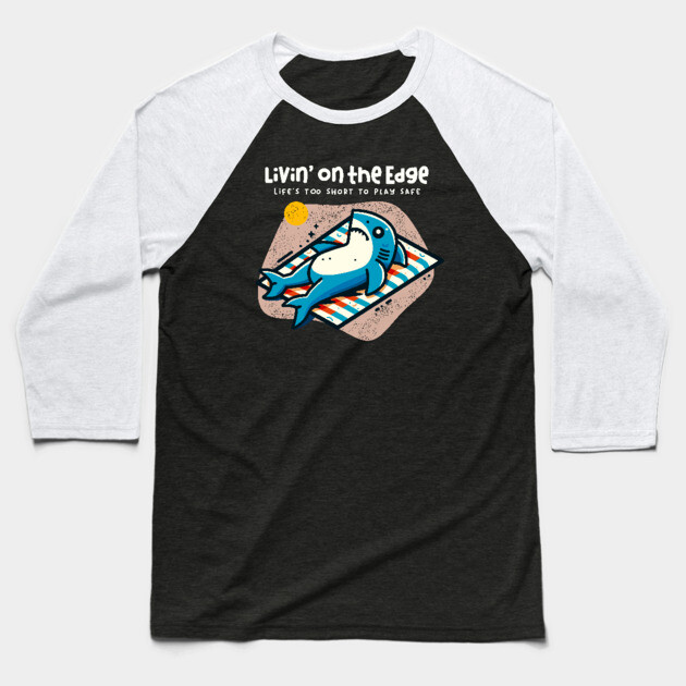 LIVIN' ON THE EDGE Baseball T-Shirt by Fabrik