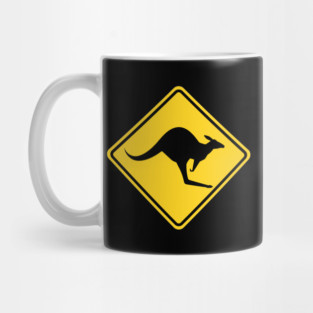 Kangaroo Warning Sign Mug