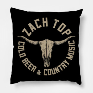 Zach Top Cold beer and Country Music Pillow