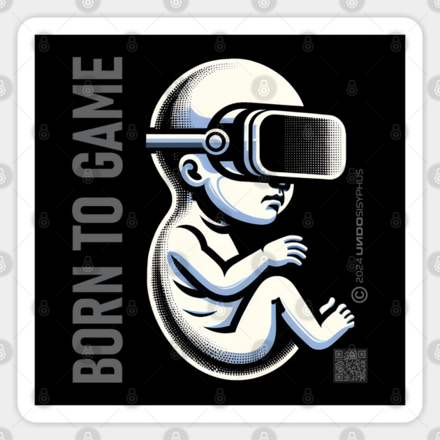 Born to Game (Black) | UndoSisyphus™ Gaming Collection Sticker by UndoSisyphus