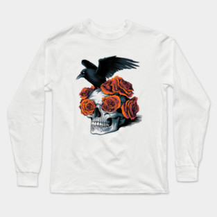 Floral Skull: Beauty and Darkness in Harmony Long Sleeve T-Shirt
