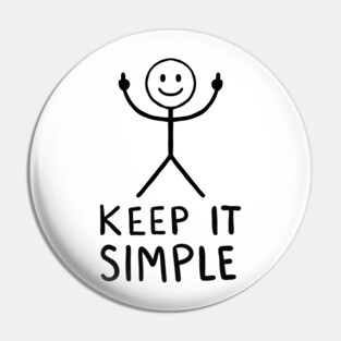 Middle finger stick figure Pin