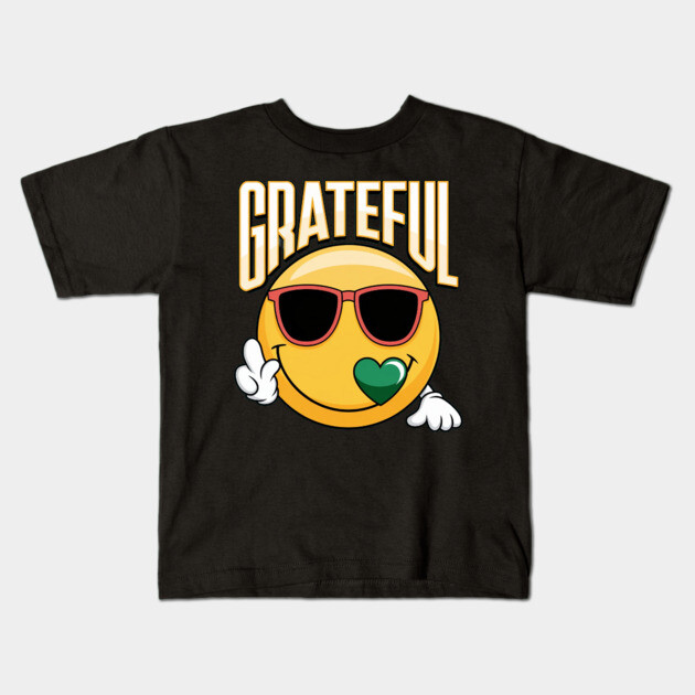 Grateful  - Inspirational Faith & Thankfulness Kids T-Shirt by Rox