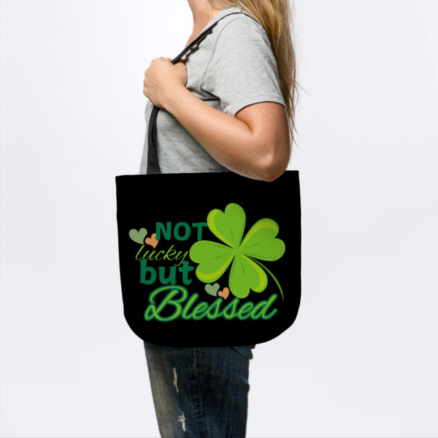Not Lucky But Blessed – Christian Four Leaf Clover Design by Rox