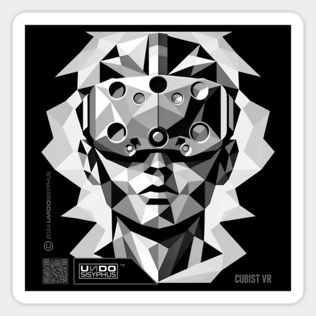 Cubist VR (Black) | UndoSisyphus™ Gaming Collection Magnet by UndoSisyphus