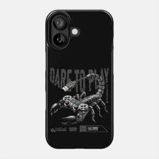 Dare to Play (Black) - Surreal Scorpion Gamepad Fantasy Art | UndoSisyphus™ Gaming Collection Phone Case
