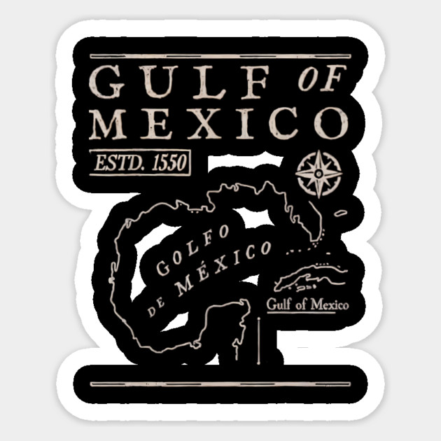 Gulf of Mexico 1550 Historic Map Sticker by ArtistTee ⭐⭐⭐⭐⭐