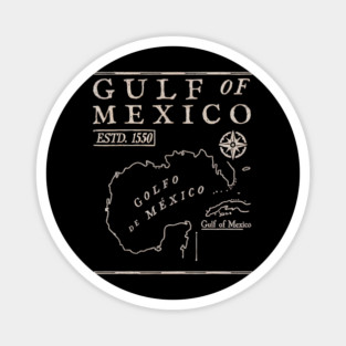 Gulf of Mexico 1550 Historic Map Magnet
