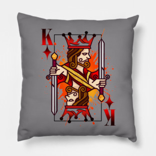 King of diamonds playing cards pop art Pillow