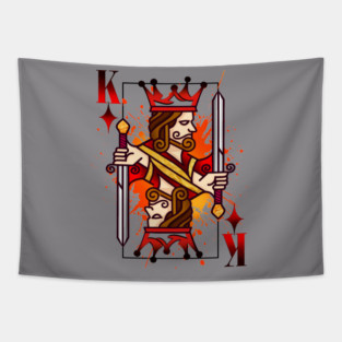King of diamonds playing cards pop art Tapestry