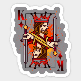 King of diamonds playing cards pop art Sticker