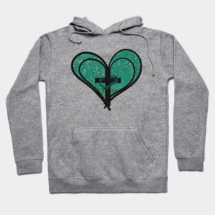 Christian Cross with Hearts and Crown of Thorns Hoodie
