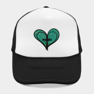 Christian Cross with Hearts and Crown of Thorns Hat