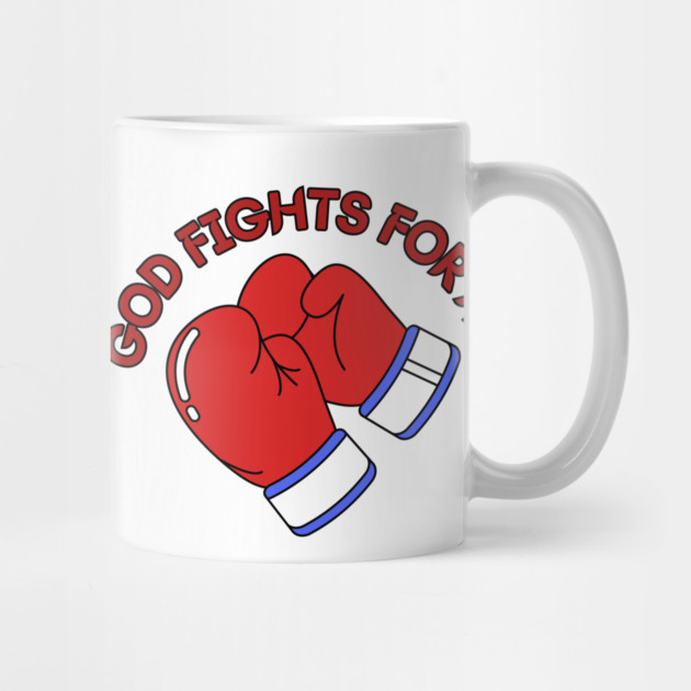 God Fights for Me - Christian Boxing Gloves Design by Rox