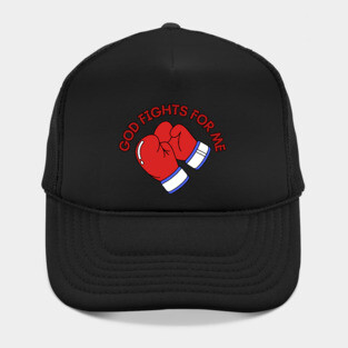 God Fights for Me - Christian Boxing Gloves Design Hat