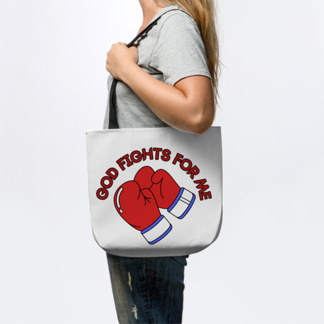 God Fights for Me - Christian Boxing Gloves Design by Rox