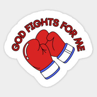 God Fights for Me - Christian Boxing Gloves Design Magnet