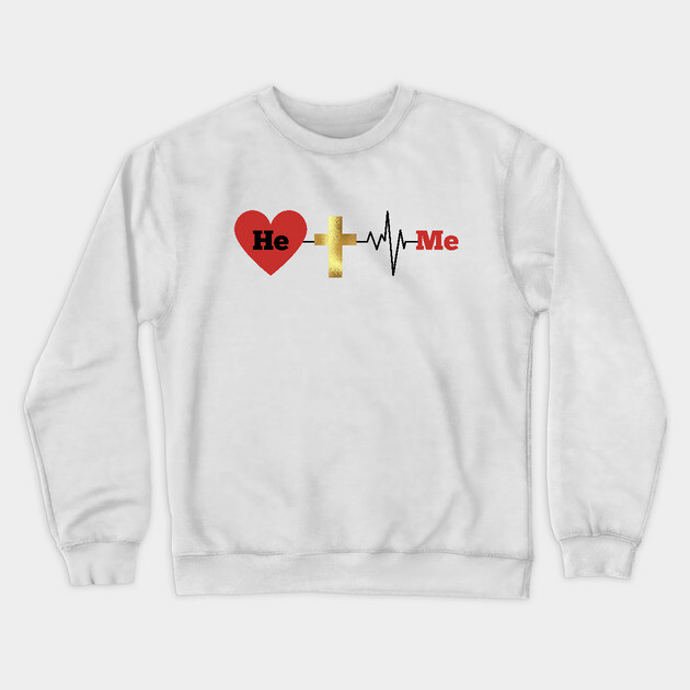 He, Me - Divine Love and Sacrifice Crewneck Sweatshirt by Rox