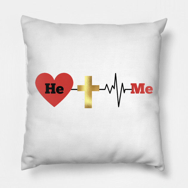 He, Me - Divine Love and Sacrifice Pillow by Rox