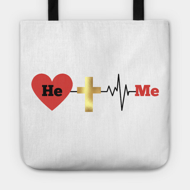 He, Me - Divine Love and Sacrifice Tote by Rox