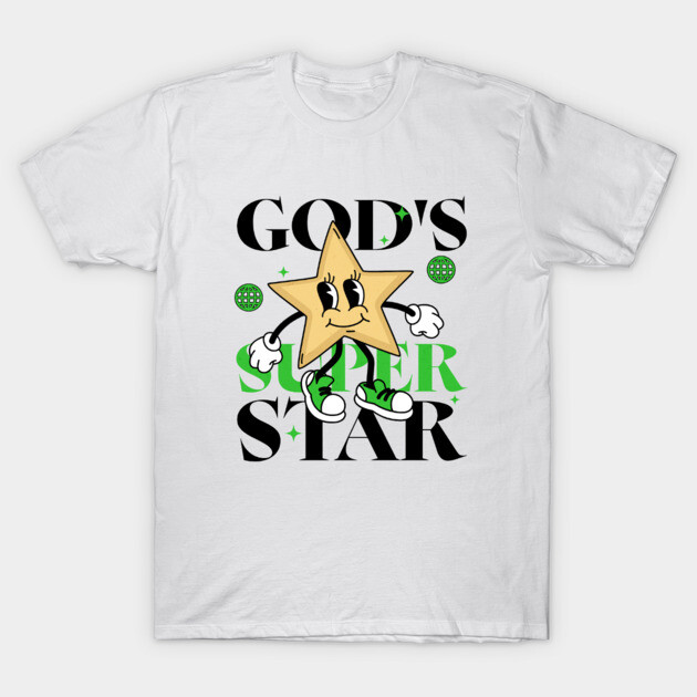 God's Super Star - Inspirational Star Graphic T-Shirt by Rox