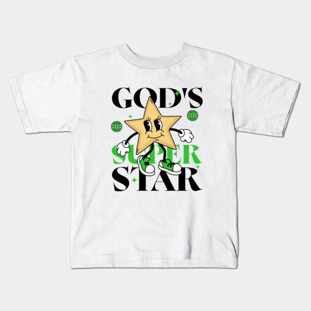 God's Super Star - Inspirational Star Graphic Kids T-Shirt by Rox