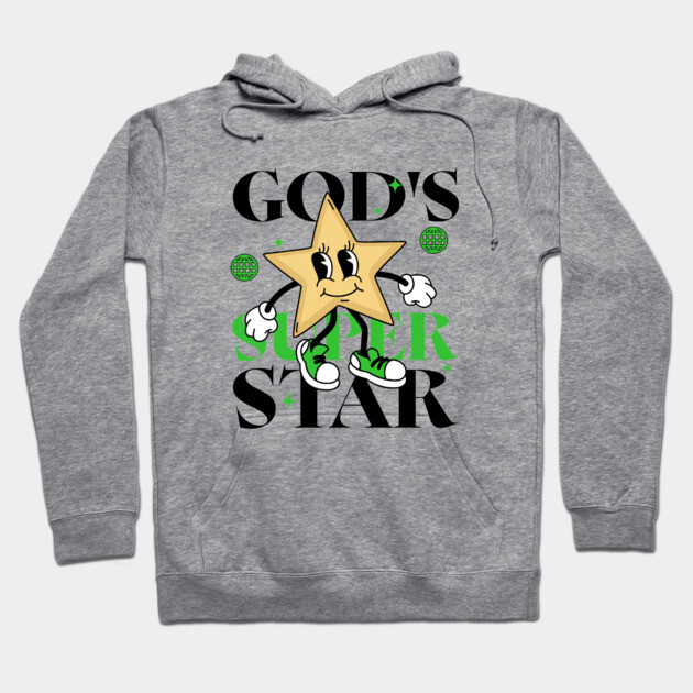 God's Super Star - Inspirational Star Graphic Hoodie by Rox