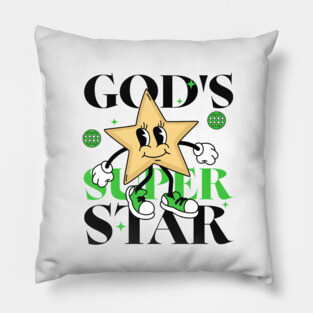 God's Super Star - Inspirational Star Graphic Pillow