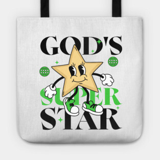 God's Super Star - Inspirational Star Graphic Tote