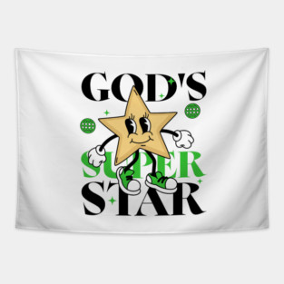 God's Super Star - Inspirational Star Graphic Tapestry
