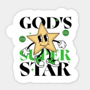God's Super Star - Inspirational Star Graphic Sticker