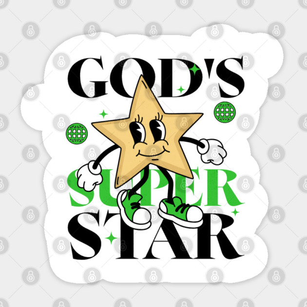 God's Super Star - Inspirational Star Graphic Sticker by Rox